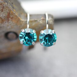 Elegant 8mm Earrings with Swarovski Crystals in Brilliant...