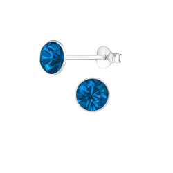 6mm Stud Earrings with Swarovski Crystals Birthstone Stud Earrings
