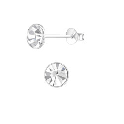 6mm Stud Earrings with Swarovski Crystals Birthstone Stud Earrings