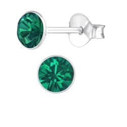 6mm Stud Earrings with Swarovski Crystals Birthstone Stud Earrings