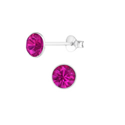 6mm Stud Earrings with Swarovski Crystals Birthstone Stud Earrings