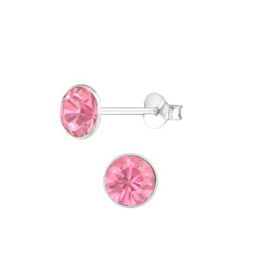 6mm Stud Earrings with Swarovski Crystals Birthstone Stud Earrings