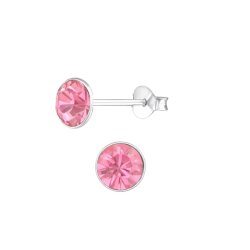 6mm Stud Earrings with Swarovski Crystals Birthstone Stud Earrings