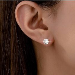 6mm Stud Earrings with Swarovski Crystals Birthstone Stud Earrings