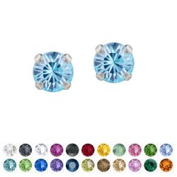 8mm Ohrstecker mit Swarovski Kristallen – Brillantschliff, viele Farben
