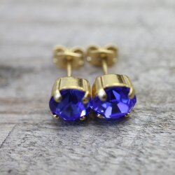 8mm Ohrstecker mit Swarovski Kristallen – Brillantschliff, viele Farben