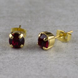 8mm Ohrstecker mit Swarovski Kristallen – Brillantschliff, viele Farben