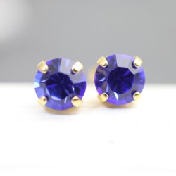 8mm Ohrstecker mit Swarovski Kristallen – Brillantschliff, viele Farben