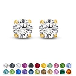 8mm Ohrstecker mit Swarovski Kristallen – Brillantschliff, viele Farben