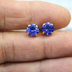 8mm Ohrstecker mit Swarovski Kristallen – Brillantschliff, viele Farben