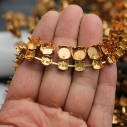 Roh Messing Ketten Fassung für 8 mm Chatons Swarovski Stein und 1122, ss47 (10 mm)