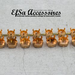 Roh Messing Ketten Fassung für 8 mm Chatons Swarovski Stein und 1122, ss47 (10 mm)