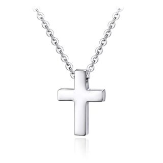 Unisex minimalistic Silber-plated cross pendant necklace – waterproof and elegant jewelry for women and men