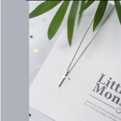 Silver Cross Necklace Stainless Steel, Waterproof Religious Pendant for Women & Men, Minimalist Cross Jewelry, Classic Everyday Gift