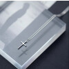 Silver Cross Necklace Stainless Steel, Waterproof Religious Pendant for Women & Men, Minimalist Cross Jewelry, Classic Everyday Gift