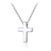 Silver Cross Necklace Stainless Steel, Waterproof Religious Pendant for Women & Men, Minimalist Cross Jewelry, Classic Everyday Gift