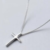 Silver Cross Necklace Stainless Steel, Waterproof Religious Pendant for Women & Men, Minimalist Cross Jewelry, Classic Everyday Gift
