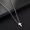 Unisex minimalistic Silber-plated cross pendant necklace – waterproof and elegant jewelry for women and men