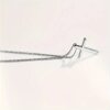Unisex minimalistic Silber-plated cross pendant necklace – waterproof and elegant jewelry for women and men