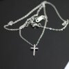 Unisex minimalistic Silber-plated cross pendant necklace – waterproof and elegant jewelry for women and men