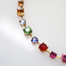 1 m Rohmessing Kesselketten mit Fassungen für 6 mm & 8 mm Chatons – Passend für Rivoli Swarovski Kristalle