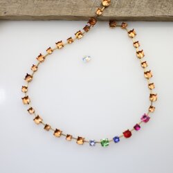 1 m Rohmessing Kesselketten mit Fassungen für 6 mm & 8 mm Chatons – Passend für Rivoli Swarovski Kristalle