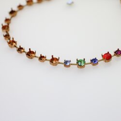 1 m Rohmessing Kesselketten mit Fassungen für 6 mm & 8 mm Chatons – Passend für Rivoli Swarovski Kristalle