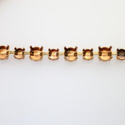 1 m Rohmessing Kesselketten mit Fassungen für 6 mm & 8 mm Chatons – Passend für Rivoli Swarovski Kristalle