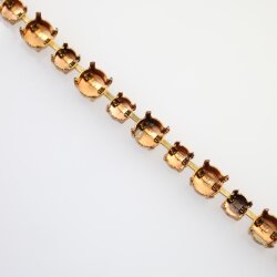 1 m Rohmessing Kesselketten mit Fassungen für 6 mm & 8 mm Chatons – Passend für Rivoli Swarovski Kristalle