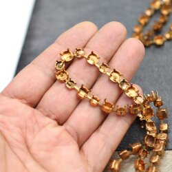 1 m Rohmessing Kesselketten mit Fassungen für 6 mm & 8 mm Chatons – Passend für Rivoli Swarovski Kristalle