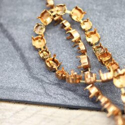 1 m Rohmessing Kesselketten mit Fassungen für 6 mm & 8 mm Chatons – Passend für Rivoli Swarovski Kristalle