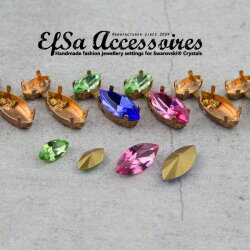 50 cm Rohmessing Kessel Ketten- und Armbandfassungen für Navette Swarovski Kristalle 10x5 mm und 15x7 mm