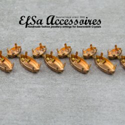 50 cm Rohmessing Kessel Ketten- und Armbandfassungen für Navette Swarovski Kristalle 10x5 mm und 15x7 mm