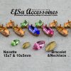 50 cm Rohmessing Kessel Ketten- und Armbandfassungen für Navette Swarovski Kristalle 10x5 mm und 15x7 mm