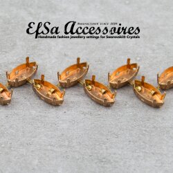 50 cm Rohmessing Kessel Ketten- und Armbandfassungen für Navette Swarovski Kristalle 15x7 mm