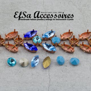 50 cm Rohmessing Kessel Ketten- und Armbandfassungen für Navette Swarovski Kristalle 15x7 mm und 8 mm