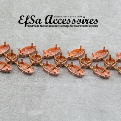50 cm Rohmessing Kessel Ketten- und Armbandfassungen für Navette Swarovski Kristalle 15x7 mm und 8 mm