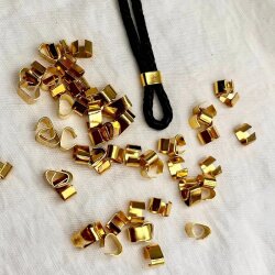 50 Gold Connectors Findings, Clasp for leather