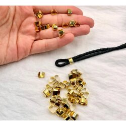 50 Gold Connectors Findings, Clasp for leather