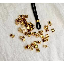 50 Gold Connectors Findings, Clasp for leather