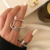 2Pcs Set Womens Rings | Bold Geometric Line Design | Statement Fashion Jewelry for Parties and Everyday Wear