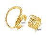 2er Set Gold Damenringe | Schlichte & künstlerische Linienführung | Extravaganter Modeschmuck