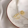 2er Set Gold Damenringe | Schlichte & künstlerische Linienführung | Extravaganter Modeschmuck
