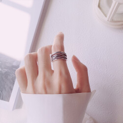 Verstellbarer Silber Ring | Breiter Geflochtener Ring