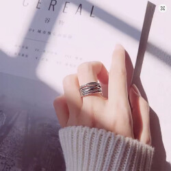 Verstellbarer Silber Ring | Breiter Geflochtener Ring