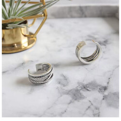 Verstellbarer Silber Ring | Breiter Geflochtener Ring
