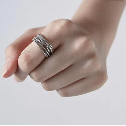 Verstellbarer Silber Ring | Breiter Geflochtener Ring
