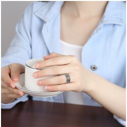 Verstellbarer Silber Ring | Breiter Geflochtener Ring