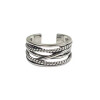 Verstellbarer Silber Ring | Breiter Geflochtener Ring