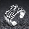 Verstellbarer Silber Ring | Breiter Geflochtener Ring